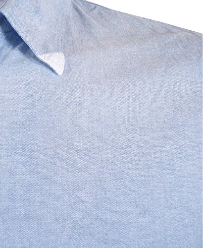 Scotch & Soda - Camisa con Cuello ópera de Manga Larga para Hombre, Talla S, Color Azul