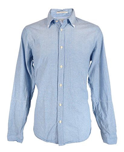 Scotch & Soda - Camisa con Cuello ópera de Manga Larga para Hombre, Talla S, Color Azul