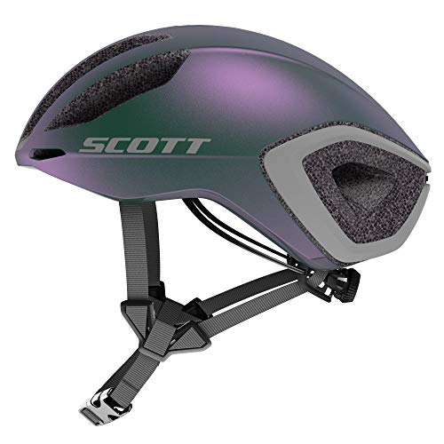 Scott Cadence Plus Prism 2021 - Casco para triatlón, talla M (55-59 cm), color verde y lila