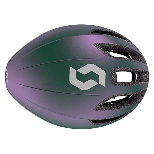 Scott Cadence Plus Prism 2021 - Casco para triatlón, talla M (55-59 cm), color verde y lila