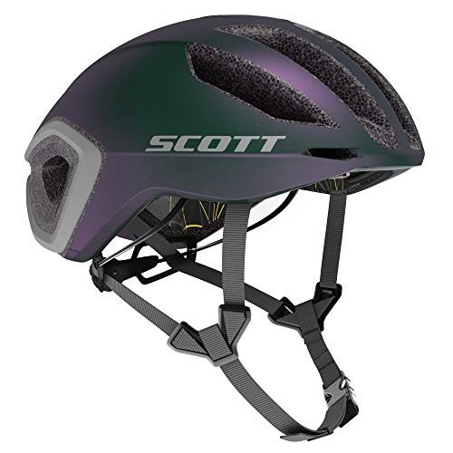 Scott Cadence Plus Prism 2021 - Casco para triatlón, talla M (55-59 cm), color verde y lila