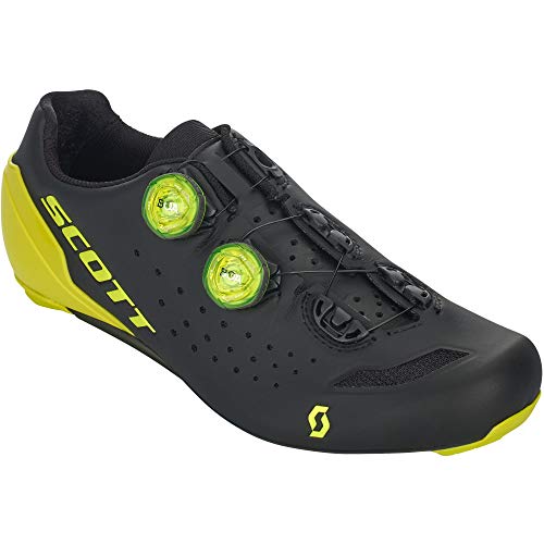 SCOTT Carretera RC Zapatillas de Ciclismo, Hombre, Black/Sulphur Yellow, 45