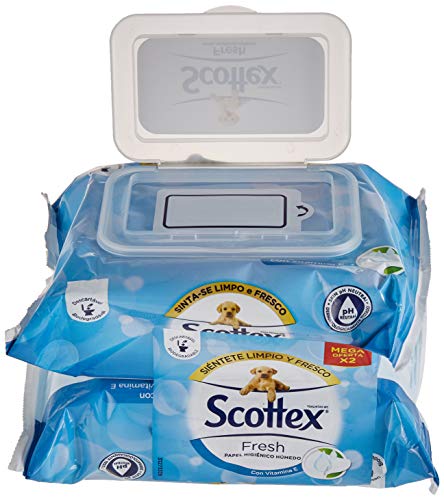 Scottex Fresh Papel Higiénico Húmedo - 2 paquetes de 74 servicios