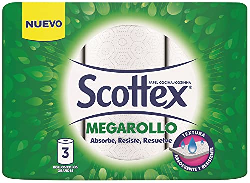 Scottex - Papel de Cocina Megarollo, 3 Rollos