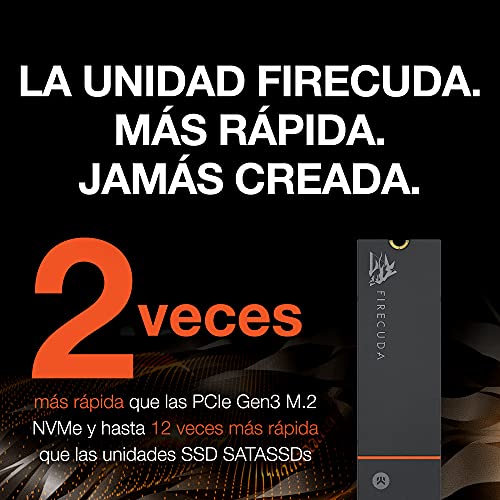 Seagate FireCuda 530, 500 GB, SSD InternO, M.2 PCIe Gen4 ×4 NVMe 1.4, 7000 MB/s, 3D TLC NAND, 2550 TBW, 1,8 M horas MTBF, disipador de calor, para PS5/PC, 3 años de servicios Rescue (ZP500GM3A023)