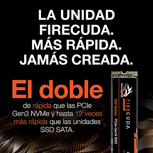 Seagate FireCuda 530 NVMe SSD, 1 TB, SSD interno, M.2 PCIe Gen4 ×4 NVMe 1.4, 7300 MB/s, 3D TLC NAND, 1275 TBW, 1,8 M horas MTBF, para PS5/PC, 3 años de servicios Rescue (ZP1000GM3A013)