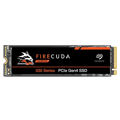 Seagate FireCuda 530 NVMe SSD, 1 TB, SSD interno, M.2 PCIe Gen4 ×4 NVMe 1.4, 7300 MB/s, 3D TLC NAND, 1275 TBW, 1,8 M horas MTBF, para PS5/PC, 3 años de servicios Rescue (ZP1000GM3A013)