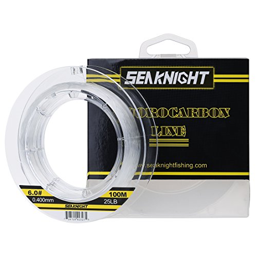 Seaknight Hilo de Pescar 100% fluorocarbono, 50M/100M y Formato Invisible 3-100LB