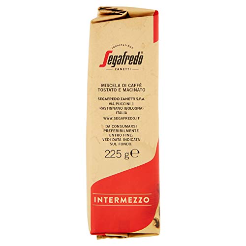 Segafredo - Zanetti- Café Molido - Intermezzo - Intensidad 12 - Café con Gran Cuerpo - Producto Italiano - 225 Gramos