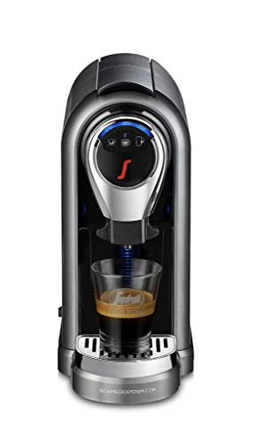 Segafredo Zanetti Coffee System - Máquina para café expreso 1 Plus gris, compacta, intuitiva y elegante con 60 cápsulas expreso originales Segafredo, aroma equilibrado y crema.