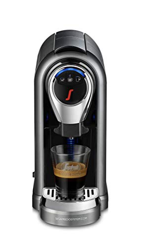 Segafredo Zanetti Coffee System - Máquina para café expreso 1 Plus gris, compacta, intuitiva y elegante con 60 cápsulas expreso originales Segafredo, aroma equilibrado y crema.