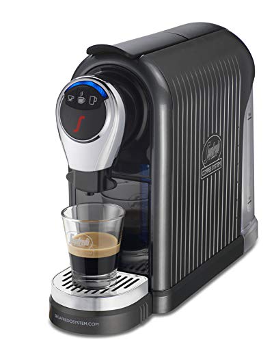 Segafredo Zanetti Coffee System - Máquina para café expreso 1 Plus gris, compacta, intuitiva y elegante con 60 cápsulas expreso originales Segafredo, aroma equilibrado y crema.