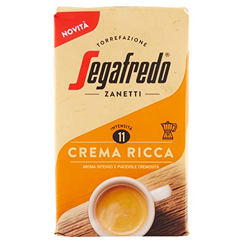 Segafredo - Zannetti- Cafe Molido - Crema Ricca- Intensidad 11 - Aroma Intenso y Crema Agradable - 225 Gramos