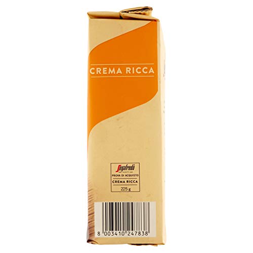 Segafredo - Zannetti- Cafe Molido - Crema Ricca- Intensidad 11 - Aroma Intenso y Crema Agradable - 225 Gramos