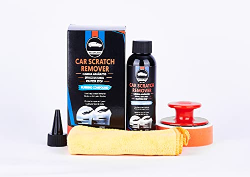 Segurcars - Pack Car Scratch Remover Pule arañazos y rasguños de la pintura de coche. Repara y disimula rascadas, rascones de paragolpes. Pulimento pasta de pulir 2 en 1