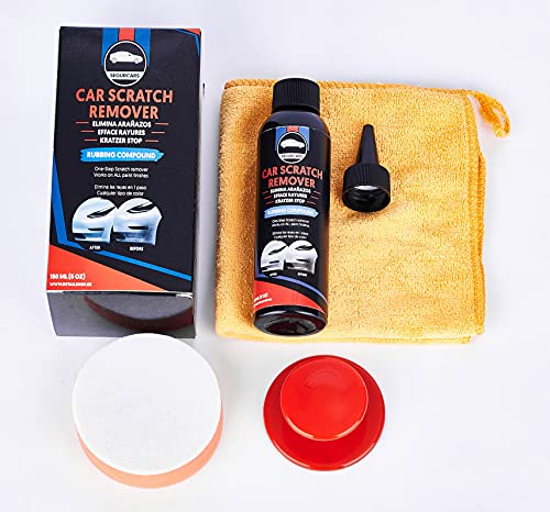 Segurcars - Pack Car Scratch Remover Pule arañazos y rasguños de la pintura de coche. Repara y disimula rascadas, rascones de paragolpes. Pulimento pasta de pulir 2 en 1