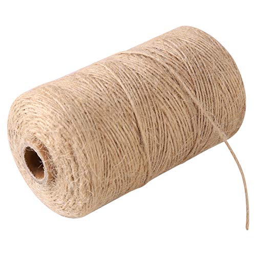Sekey 200M Cuerda de Yute 2 Rollo Cordel de Yute Manualidades 1mm Hilo de Yute para Decoración Artesanía Bricolaje Jardinería