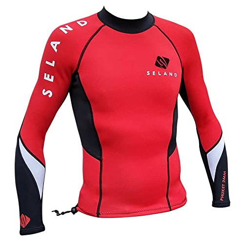 SELAND Chaqueta Neopreno Phuket Rojo Negro, M para Hombre