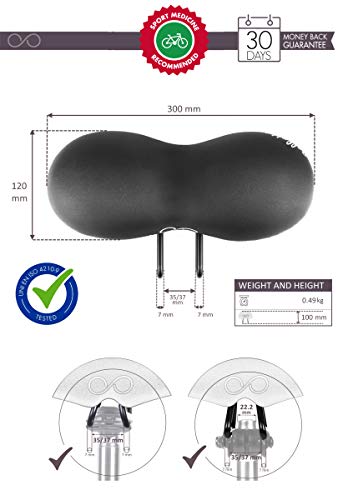 SellOttO FRECCIA - Nuevo sillín cómodo Gel Hombre Mujer antiprostatico, Vulvitis, Dermatitis - Ideal para bicicleta Ciutad, Eléctrica, Mountainbike