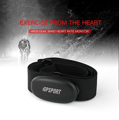 Sensor de monitor de ritmo cardíaco iGPSPORT HR35 para rastreador de ejercicio, con Bluetooth & ANT + (cinta suave de pecho)
