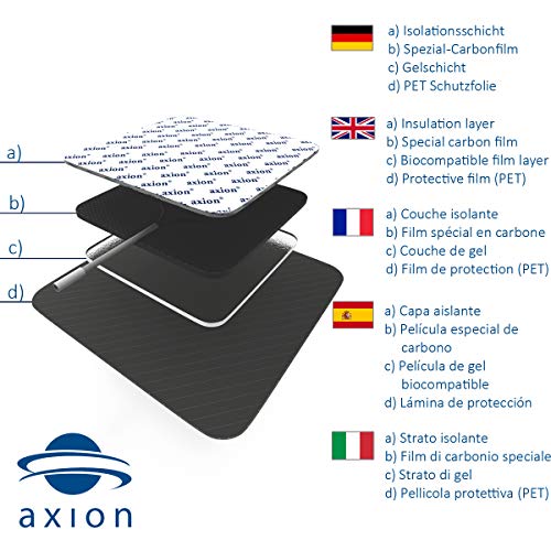 Set de electrodos tens ems para la espalda y hombro axion | compatible con electroestimulador TENS EMS | Parches tens con conexión 2 mm clavija o banana