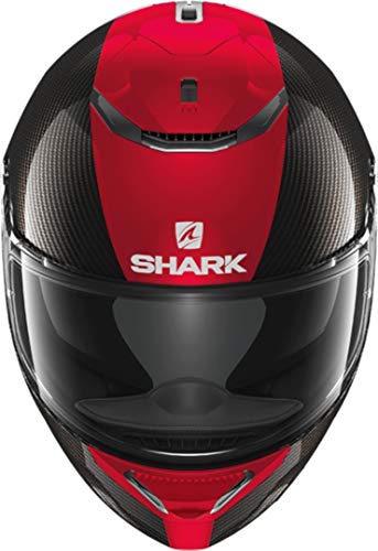 SHARK NC Casco per Moto, Hombre, Negro/Rojo, M