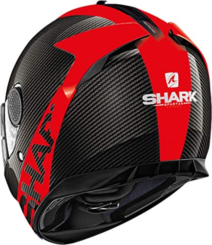 SHARK NC Casco per Moto, Hombre, Negro/Rojo, M