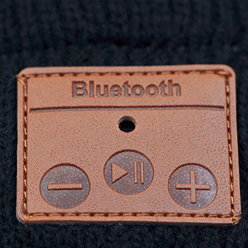 Sharon Gorro Bluetooth Beanie Auriculares Altavoces Micrófono Manos libres Música Llamadas sin frío | Compatible con iOS, Android & Windows | Negro