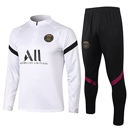 SHCOOCY Chándales de fútbol Portugal para hombre, chándal de entrenamiento de fútbol para club de fútbol PṢG chándal de manga larga para adultos Paris, primavera y otoño unisex (Blanco 5, m)