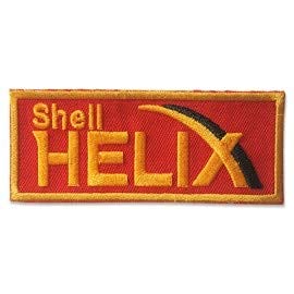 Shell Helix Logo 10,5 cm Parche bordado termoadhesivo