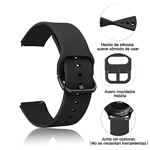 SHENL 3 Pack Correa Compatible con Amazfit GTS, 20mm Pulsera de Repuesto de Silicona Ajustable para Amazfit GTS 2/2 Mini/2e / Amazfit GTR 42mm / Amazfit Bip/Amazfit Bip Lite (Negro/Gris/Blanco)