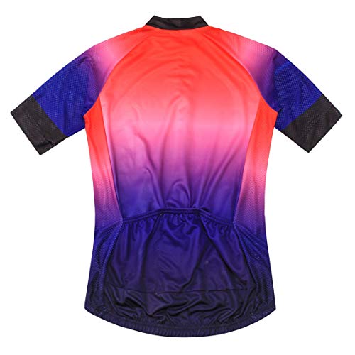 Shenshan - Maillot de ciclismo de manga corta para hombre, con cremallera, transpirable, para verano, talla L