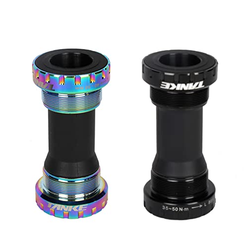 SHHMA Bike BB Screw-In Crankset Axle Bearing Screw-In Bottom Bracket 68-73mm BB92 Chain Wheel Bottom Bracket for BMX Mountain Road Bike,Negro