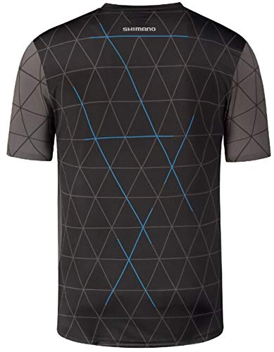 SHIMANO Myoko 2021 - Maillot de ciclismo de manga corta para hombre, color negro, gris y azul