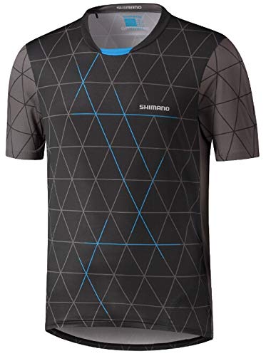 SHIMANO Myoko 2021 - Maillot de ciclismo de manga corta para hombre, color negro, gris y azul