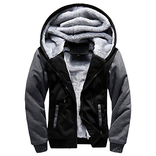 SHOBDW Liquidación Venta Abrigos Hombre Invierno Barato Talla Grande con Capucha Empalme Elástico Caliente y Esponjoso Hoodie Manga Larga Suéter Gruesos Cálido Deportivo Invierno(A,XL)