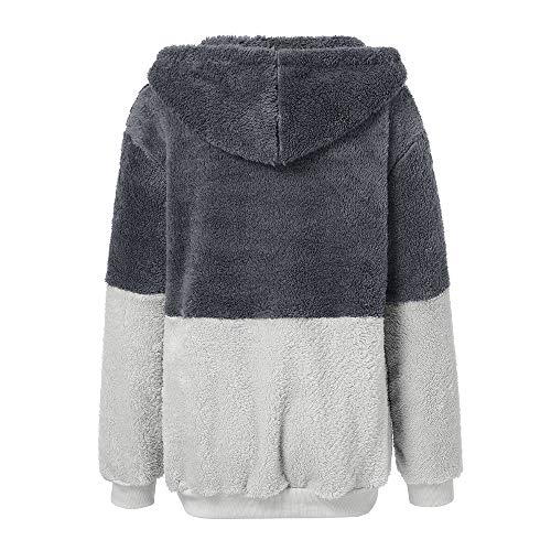 SHOBDW Liquidación Venta Mujer Sudadera con Capucha Suelta Tallas Grandes Jersey de Mujer Jersey otoño Invierno Manga Larga Remata Abrigo cálido (S, S-Gris)