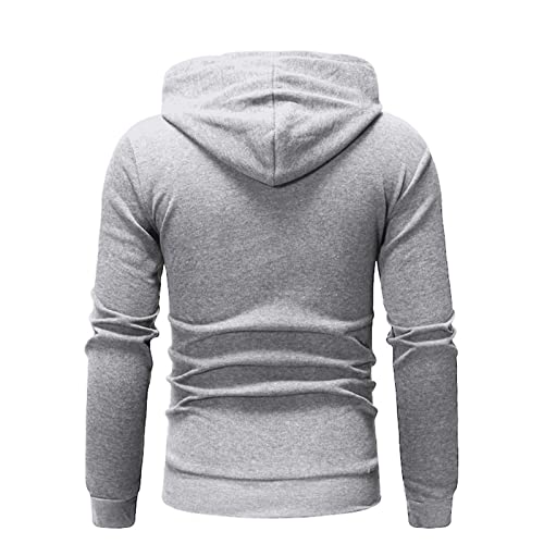 SHOBDW Sudaderas Hombre Con Capucha Rebajas Deportiva Sólido con Capucha con Cremallera Hoodie Cárdigan Suéter Elástico Gruesos Cálido Abrigo Otoño e Invierno Liquidación Venta (Gray,3XL)