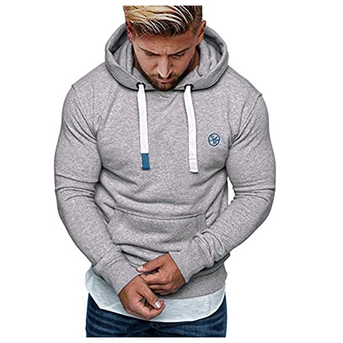 SHOBDW Sudaderas Hombre Con Capucha Rebajas Deportiva Sólido con Capucha con Cremallera Hoodie Cárdigan Suéter Elástico Gruesos Cálido Abrigo Otoño e Invierno Liquidación Venta (Gray,3XL)