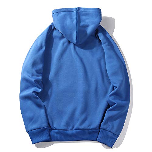 SHOBDW Sudaderas Hombre Con Capucha Y Cremallera Barato Chaqueta Deportiva Suelto Talla Grande Cuello O Pullover Hoodie Sweatshirt Cálido Suave Otoño e Invierno Liquidación Venta (Blue,XL)