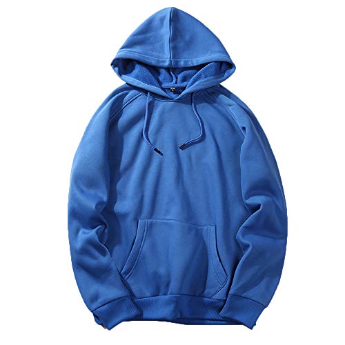 SHOBDW Sudaderas Hombre Con Capucha Y Cremallera Barato Chaqueta Deportiva Suelto Talla Grande Cuello O Pullover Hoodie Sweatshirt Cálido Suave Otoño e Invierno Liquidación Venta (Blue,XL)