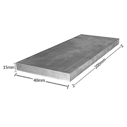 SHOUCAN 2 Piezas De Barra Plana De Aluminio 6061 Placa De Aluminio Sólido Espesor 12 / 15mm Longitud 200mm Buena Procesabilidad,15×40×200mm