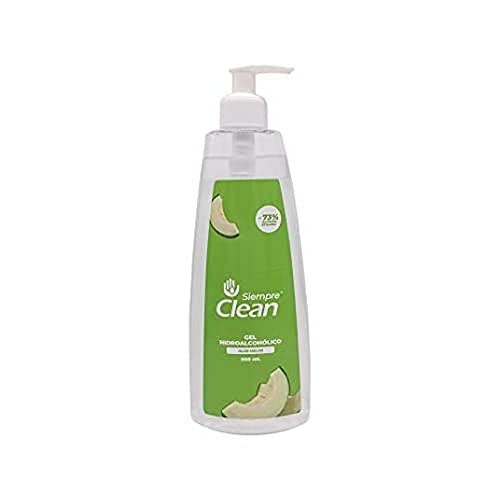 SiempreClean Gel Hidroalcohólico con Dosificador, Gel Higienizante Suave con la Piel, 73% de Alcohol Etílico, Perfume Melón, 500 ml