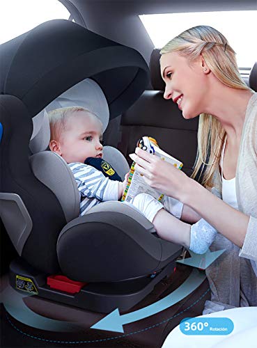 Silla de Coche Grupo 0 1 2 3 Isofix Star Ibaby Travel 2.0 - Rotación 360º - SPS Plus - Máxima Reclinación a Contramarcha - Nuevo modelo