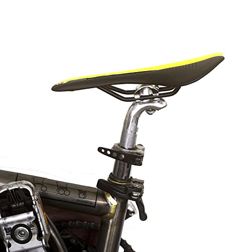 Sillín ligero compatible con bicicleta plegable BROMPTON (145 gramos menos que la silla Brompton estándar) NEGRO AMARILLO