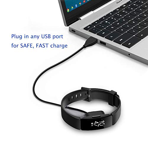 Simpeak Cargador Compatible con Fitbit Inspire/Inspire HR/Fitbit Ace 2 (2 Piezas), Cable de Carga USB de Repuesto Adaptador de Cargador Compatible con Fitbit Inspire-100cm + 30cm