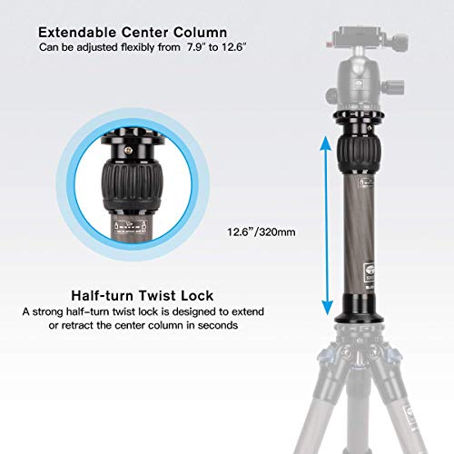 SIRUI SL-200 Tubo de extensión de trípode de columna central de fibra de carbono de dos secciones