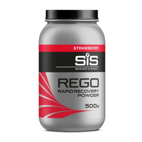 SiS REGO Bebida para Deportista de Recuperación Completa en Polvo para Batidos con Proteínas y Carbohidratos, 500 g (10 porciones), Fresa