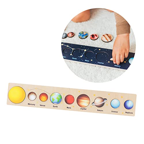 Sistema Solar Puzzle Juguete con Planetas Desprendibles, Planetas de Madera Jigsaw Thinking Training Juguetes Educativos Montessori Juguetes Grandes Regalos para Niños