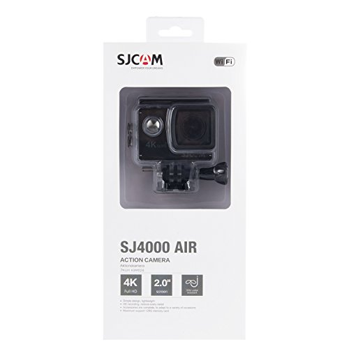 SJCam SJ4000 Air - Videocámara (4K, 16 MP, WiFi, Pantalla Trasera 2" LTPS LCD), Color Negro